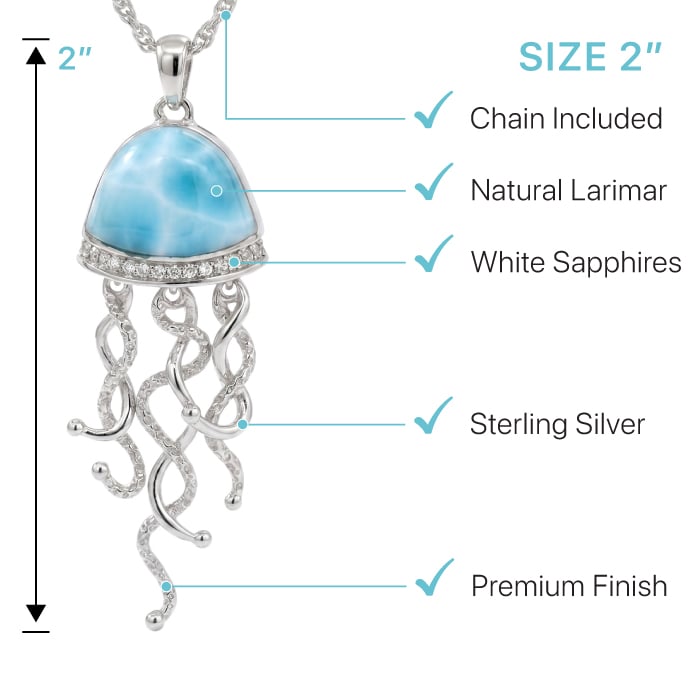 Jellyfish Necklace in sterling silver 