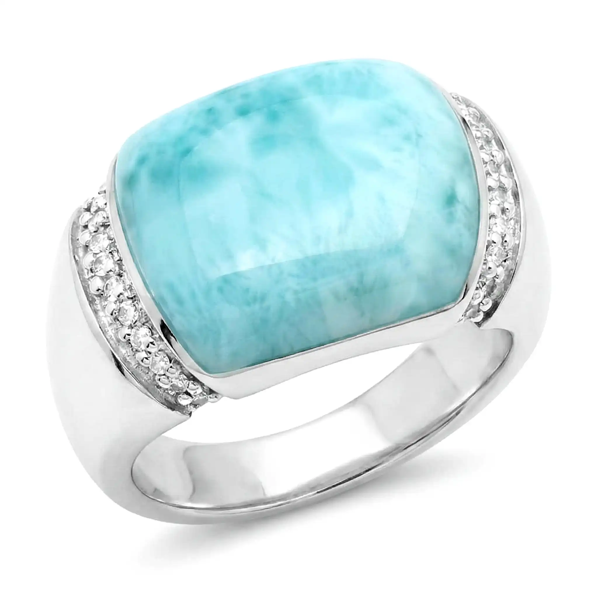 Gemstone Ring in silver and larimar