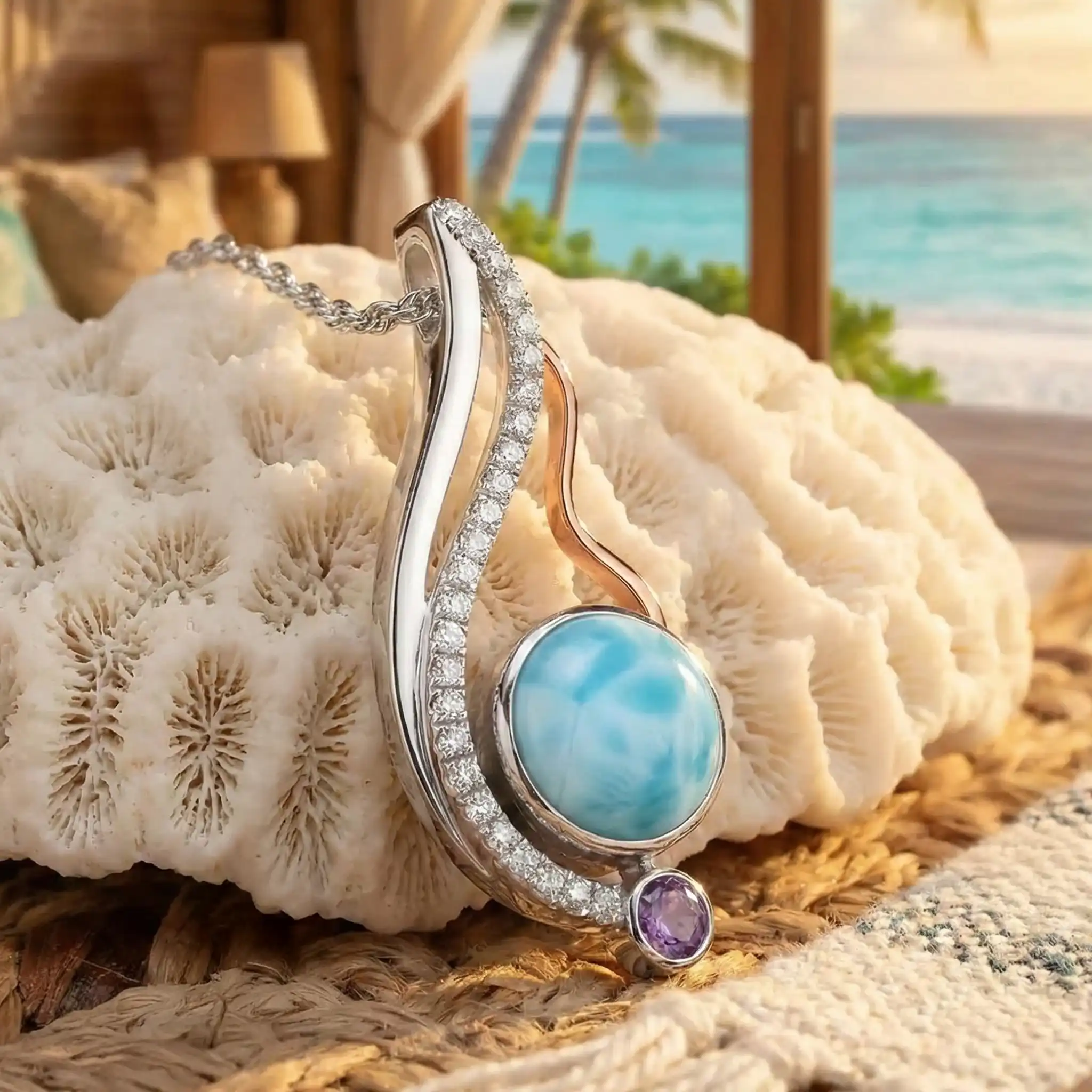 Lyla Larimar Necklace