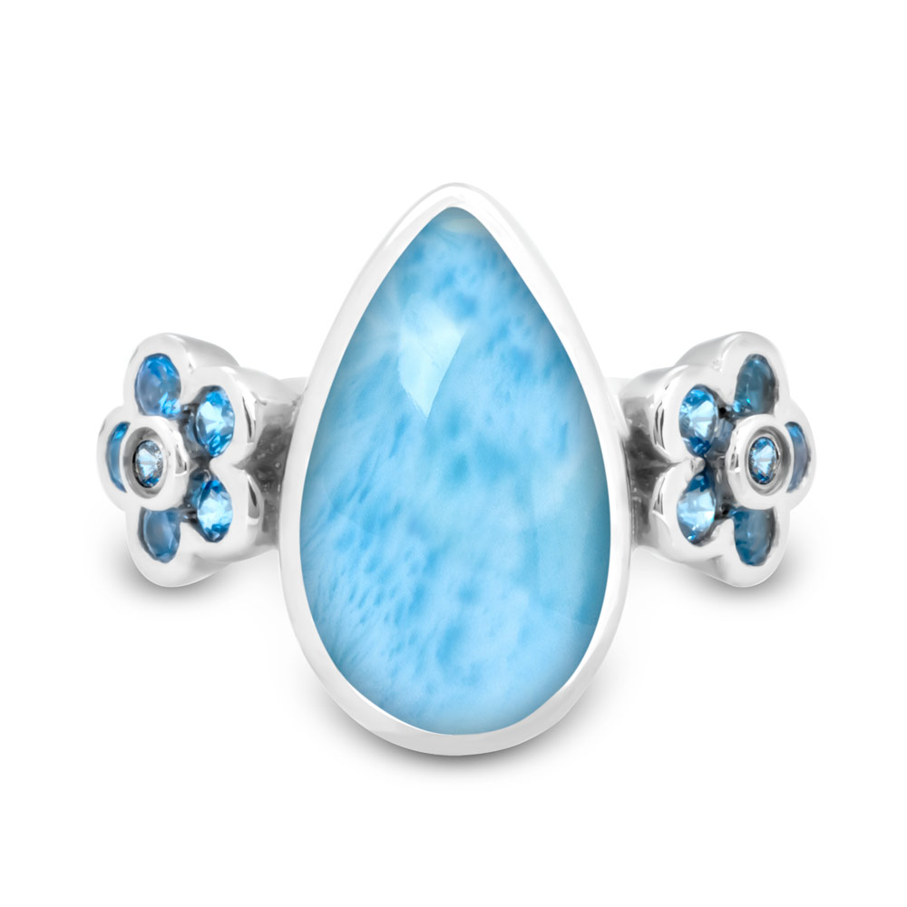 Larimar and Blue Topaz holiday ring
