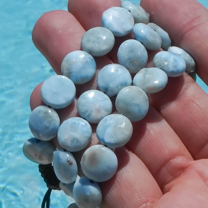  set of 3 larimar bracelets