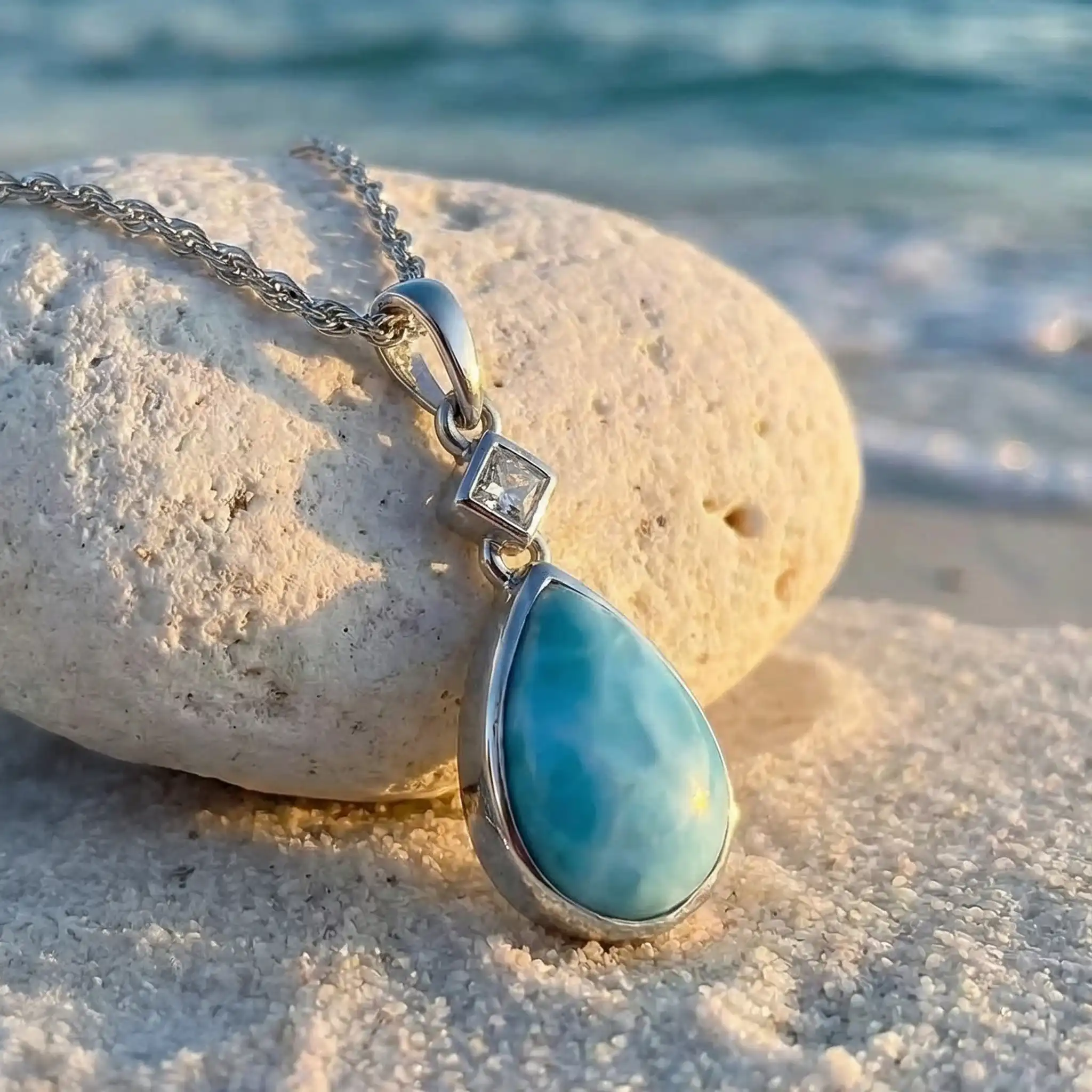 Model wearing Teardrop Necklace