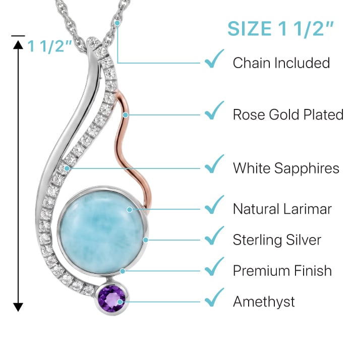 Larimar Necklace with Amethyst
