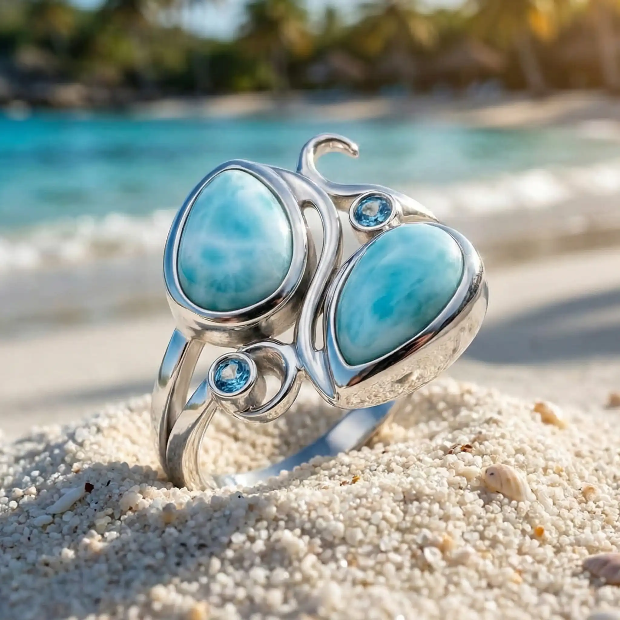 Lyric ring in sterling silver with larimar by marahlago