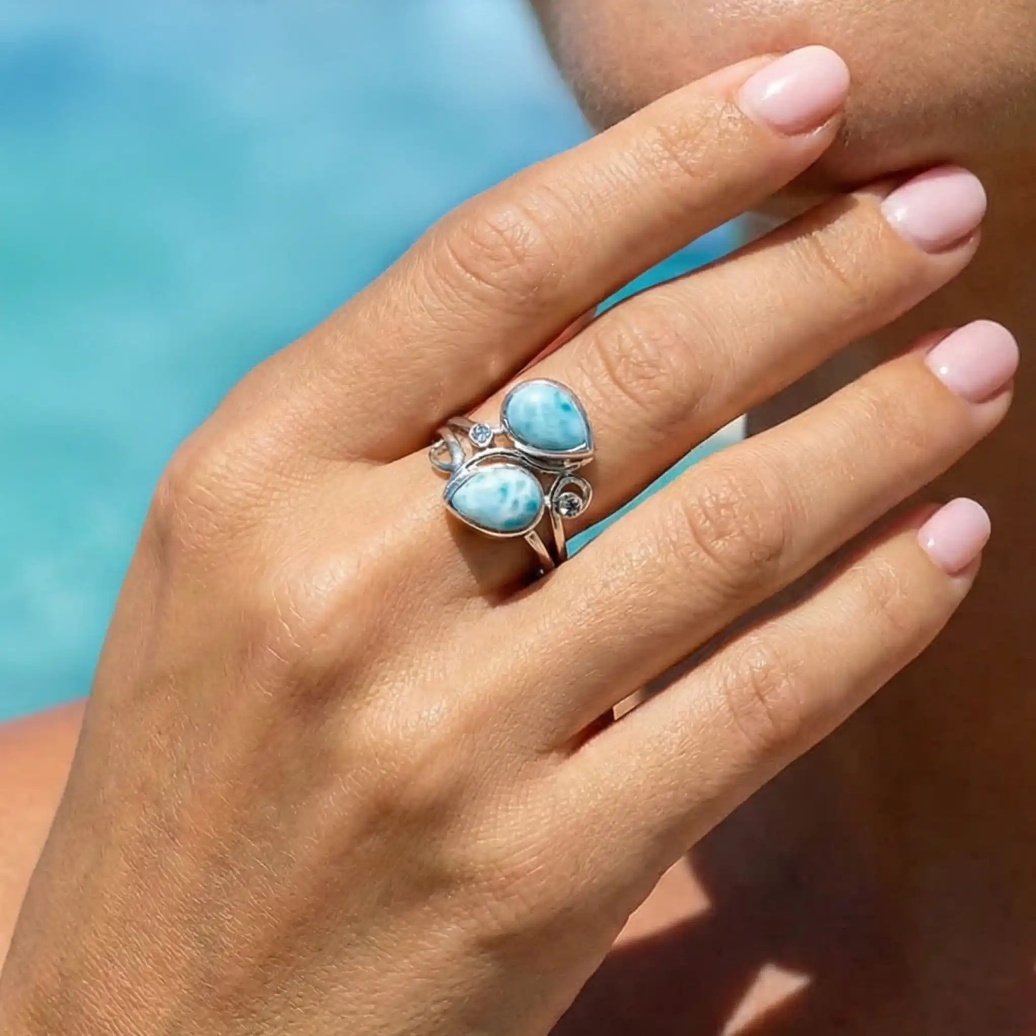 Lyric ring in sterling silver with larimar by marahlago