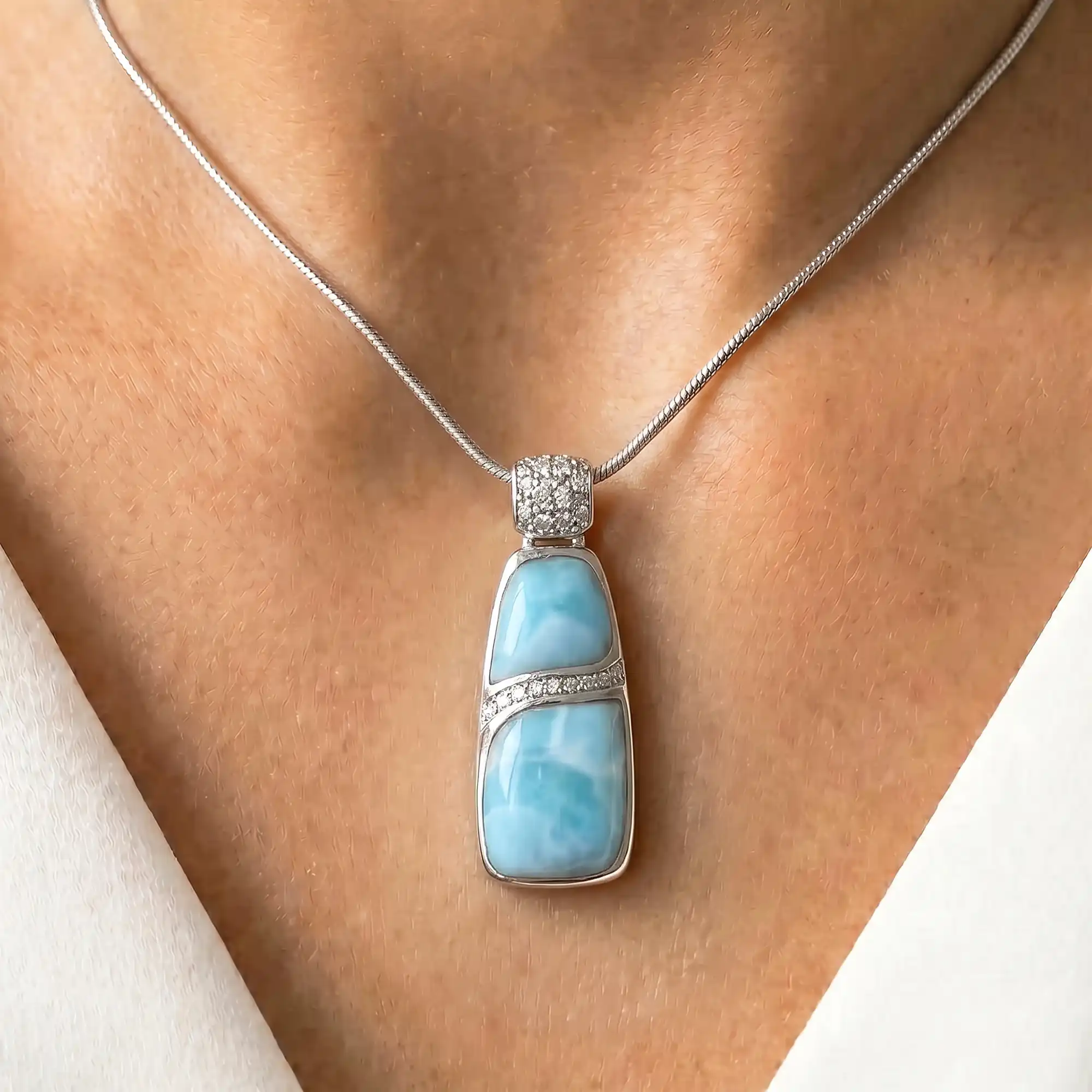 MARINA LARGE LARIMAR NECKLACE
