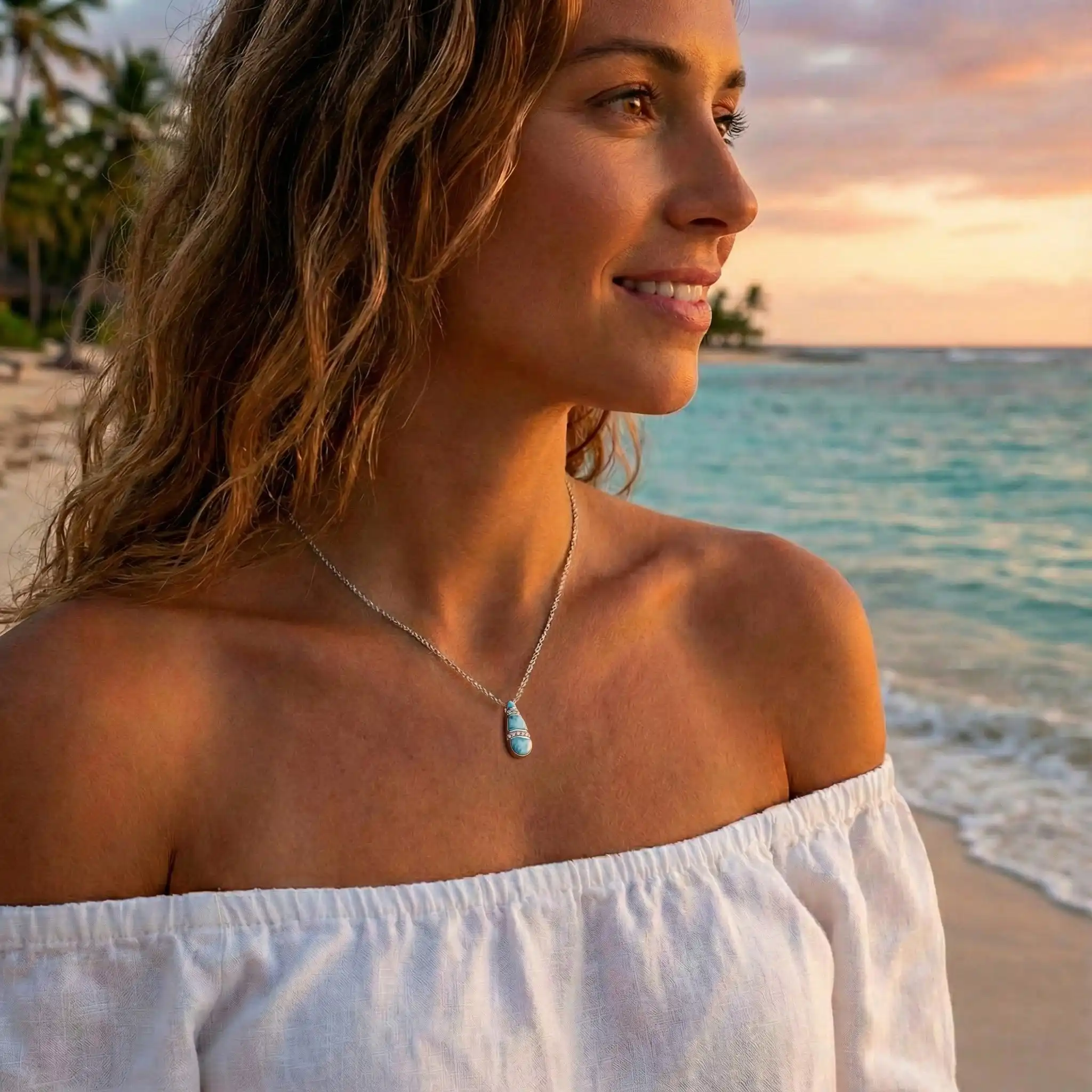 Larimar Marina Necklace 