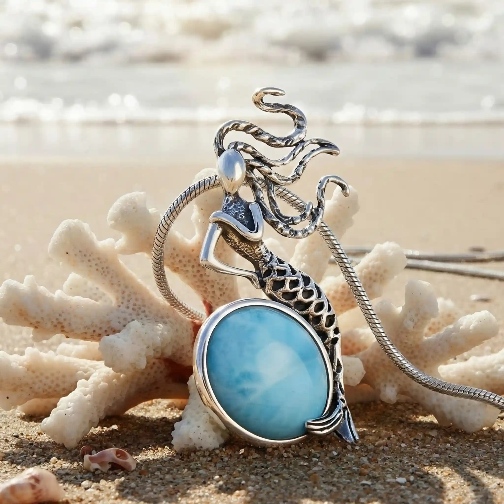 Mermaid necklace in sterling silver