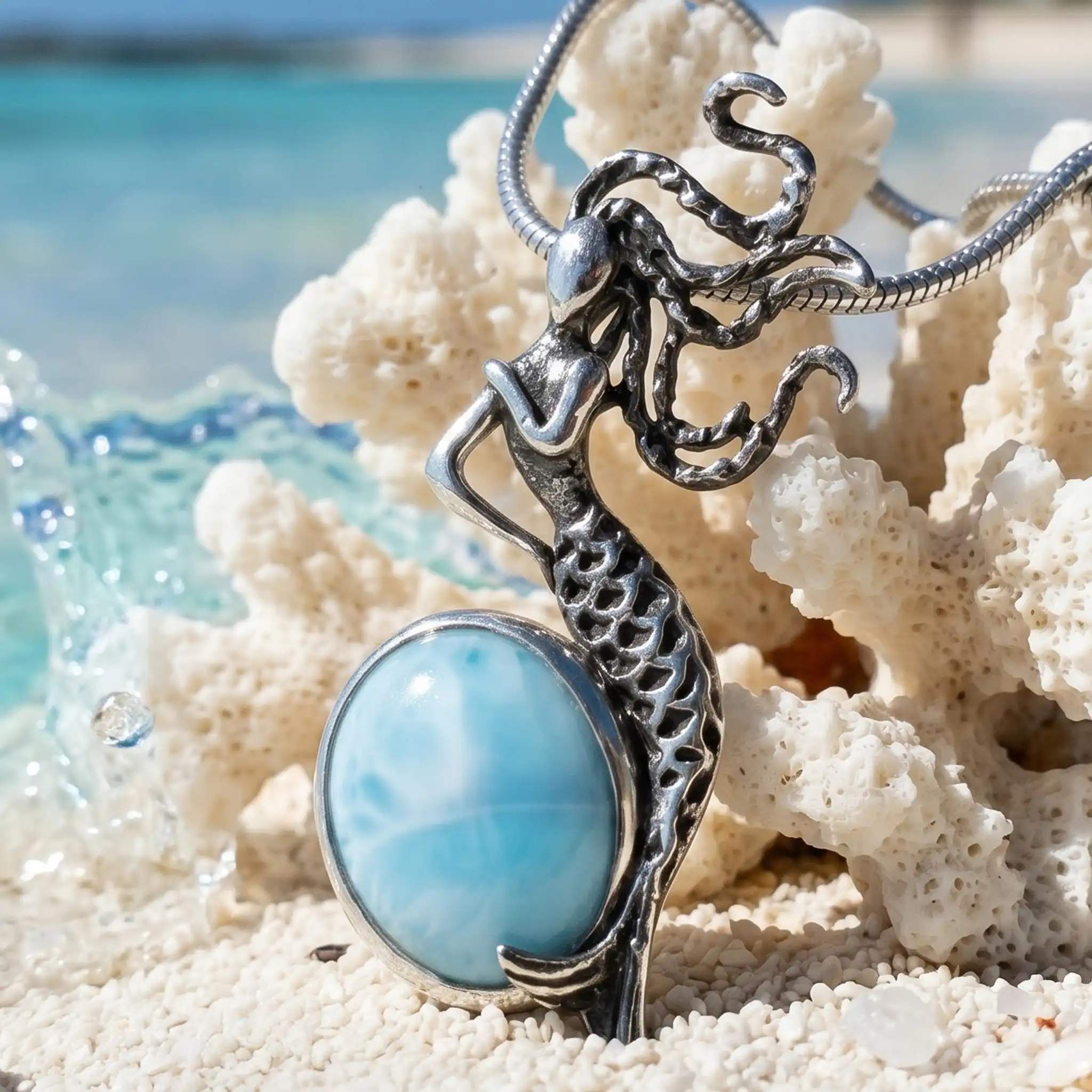 Mermaid necklace in sterling silver