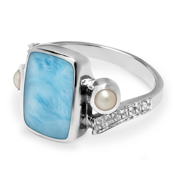marahlago larimar Mirage Larimar Ring jewelry Side
