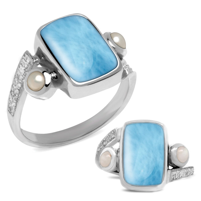Mirage Larimar Ring Jewelry Gemstone Front