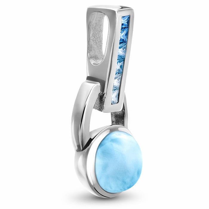 Aqua Necklace in sterling silver with Larimar and blue topaz by marahlago