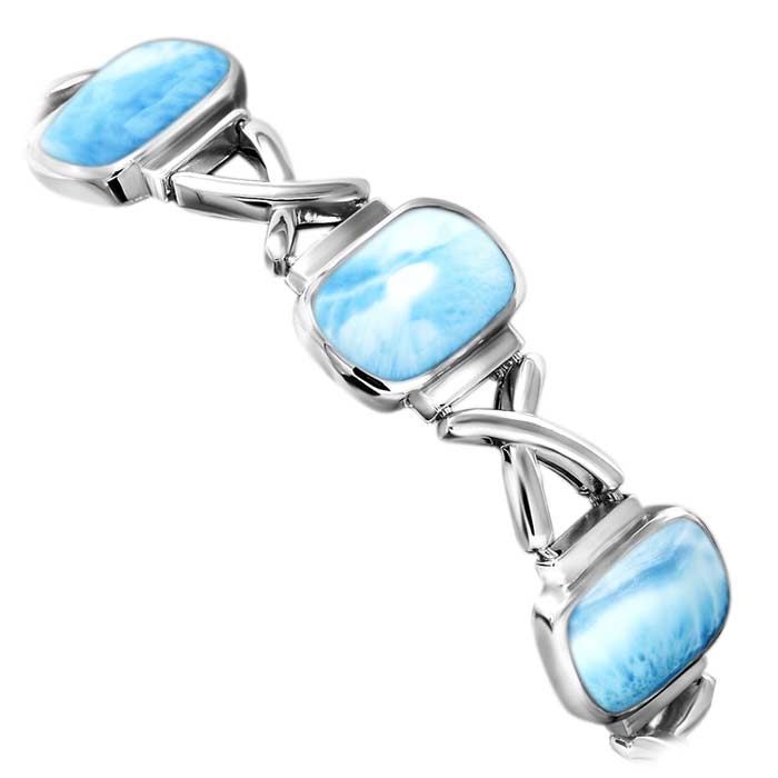 Larimar Sterling Silver Brie Adjustable Link Bracelet Marahlago Jewelry 