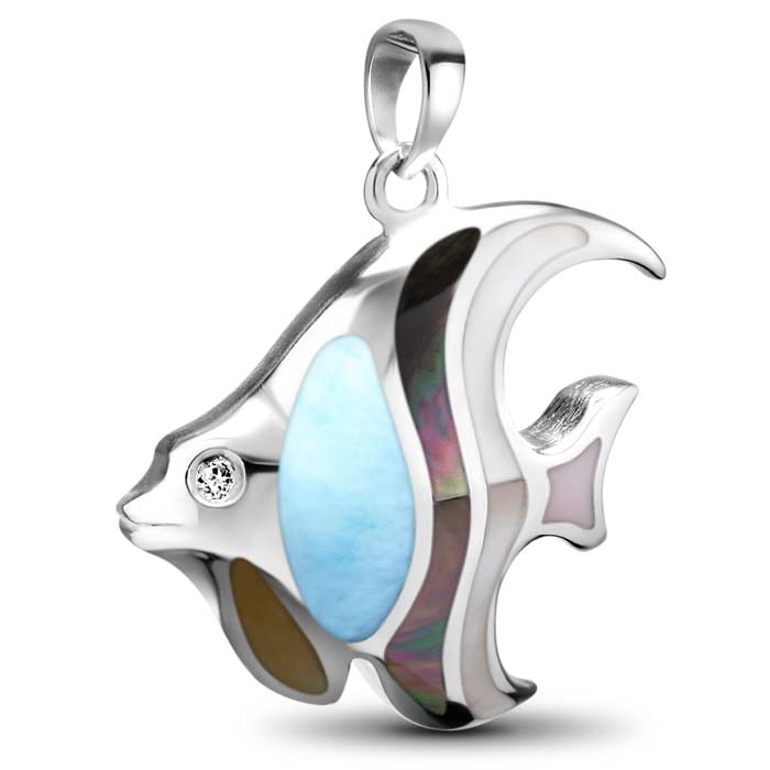 marahlago larimar Angelfish Larimar Necklace jewelry