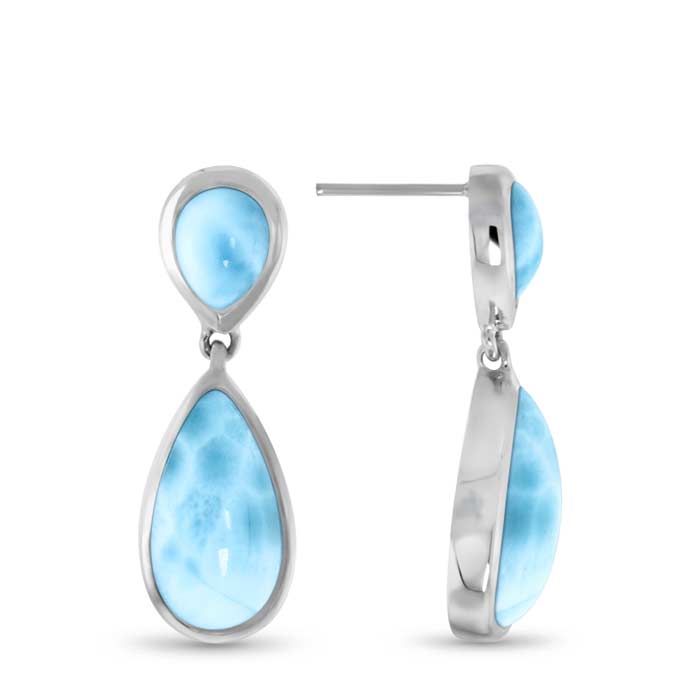 marahlago larimar Double Pear Larimar Earrings jewelry