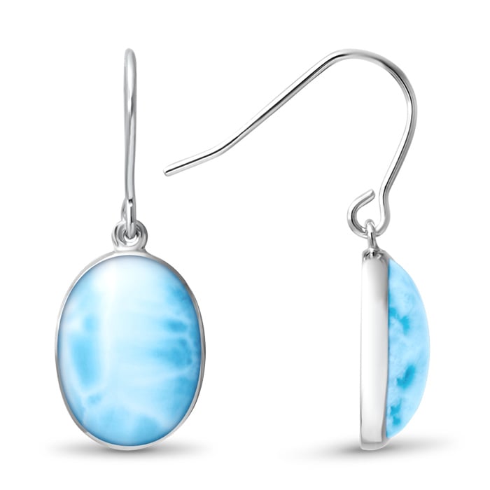 Larimar Oval Earrings