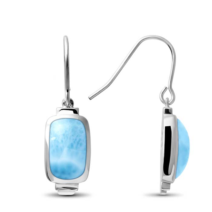 Larimar Sterling Silver Brie Wire Earrings Marahlago Jewelry 