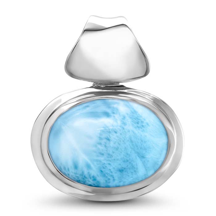 Larimar Sterling Silver Caressa Pendant Necklace Marahlago Jewelry oval Gemstone 