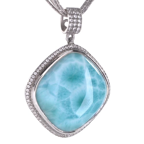 marahlago larimar Clarity Cushion Large Larimar Necklace jewelry