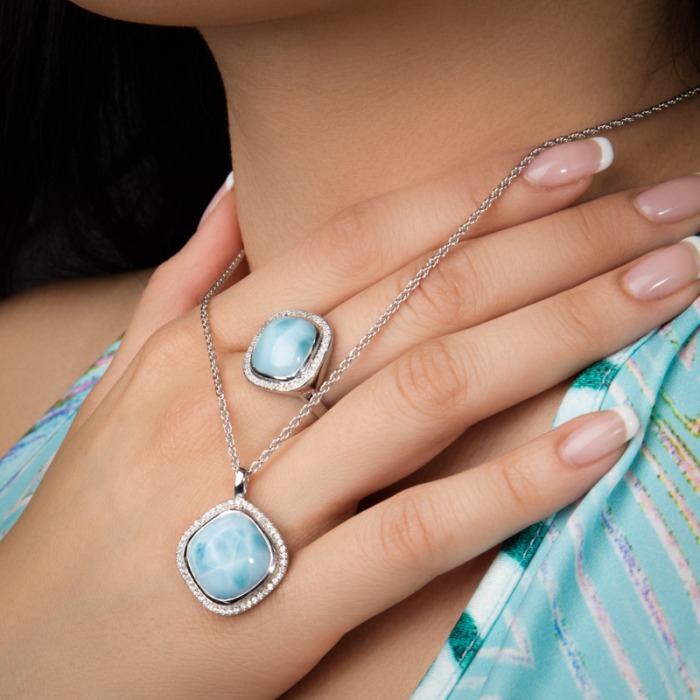 Wife Gift Necklace Jewelry Larimar Blue