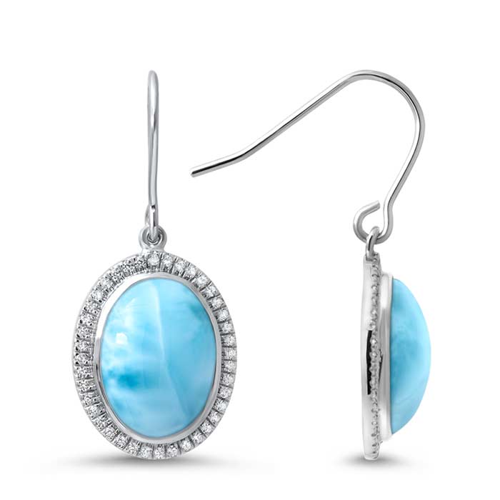 marahlago larimar Clarity Oval Larimar Earrings jewelry