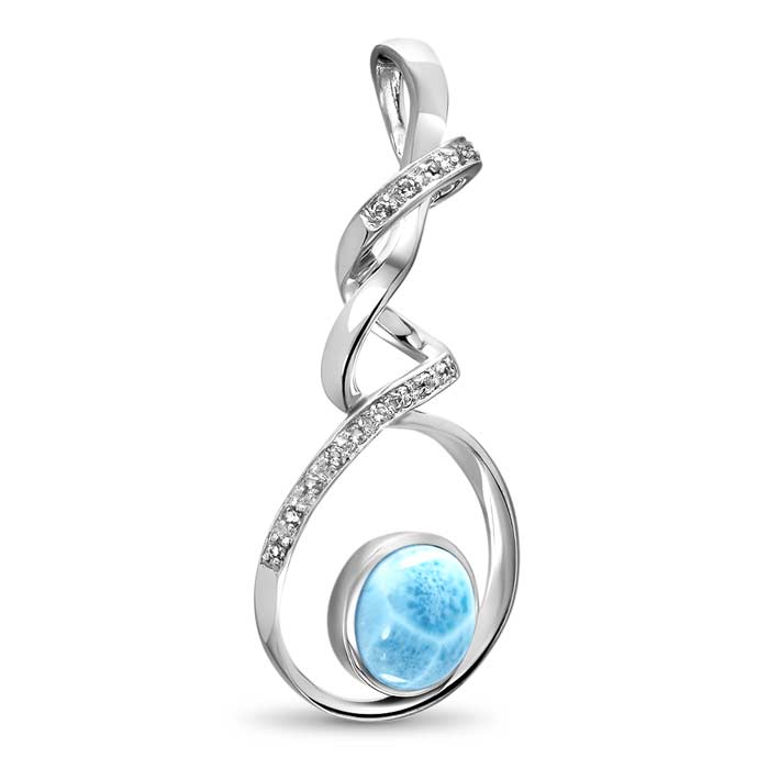 Dante Large Larimar Jewelry  - Front View Larimar - Marahlago