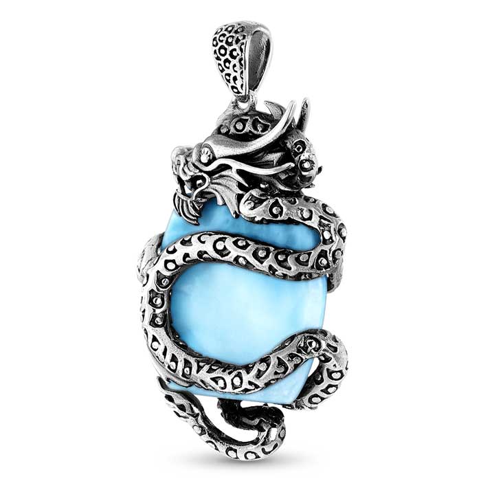 Dragon Necklace with larimar