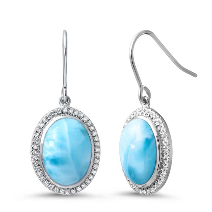 marahlago larimar Clarity Oval Larimar Earrings jewelry