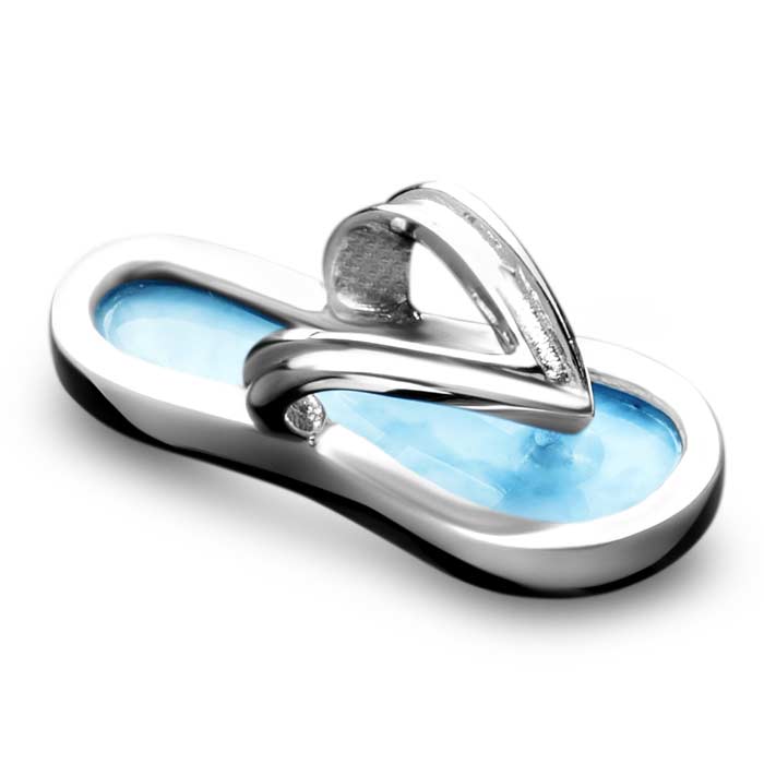 Flip Flop Necklace with larimar