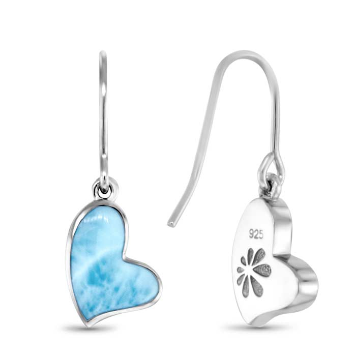 marahlago larimar dangle Heart Larimar Earrings jewelry