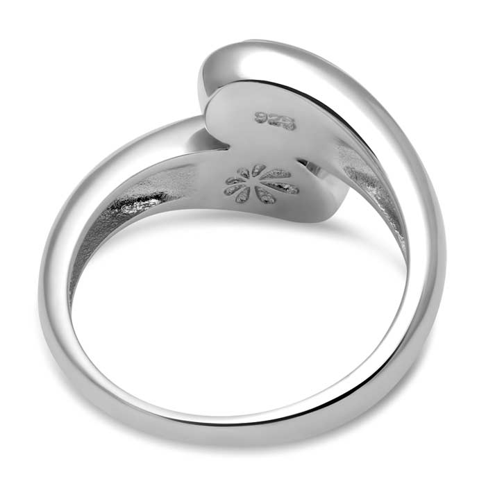 Bypass ring in sterling silver