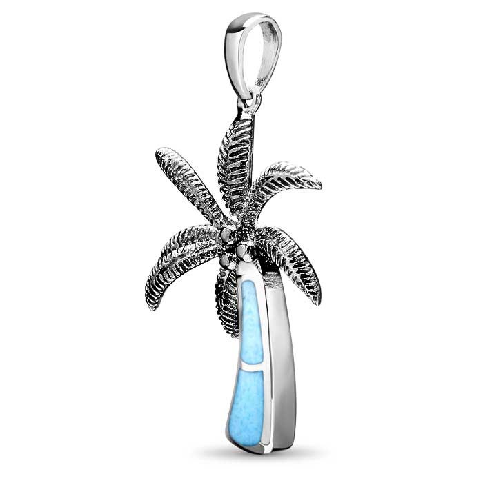 Palm Tree Pendant in Sterling Silver