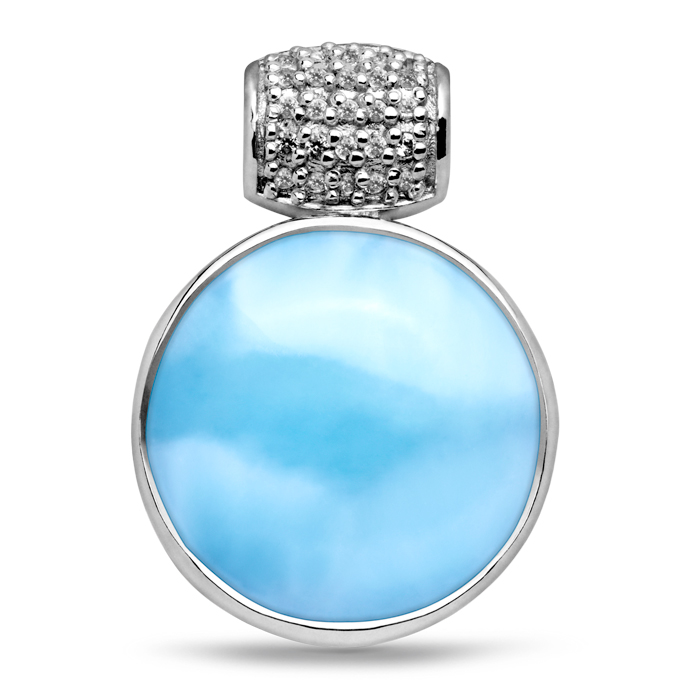 Medallion Pendant with Larimar and Sapphire