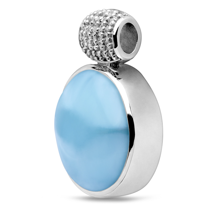 Medallion Pendant with silver and larimar