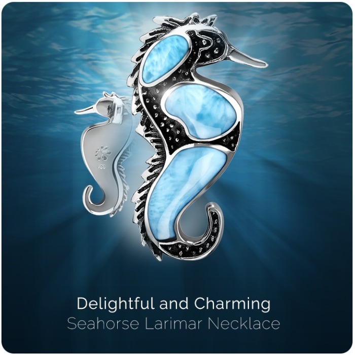 marahlago larimar Seahorse Large Necklace jewelry