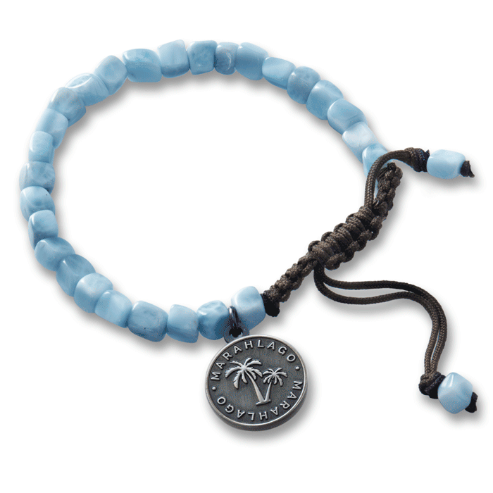 charm bracelet with larimar beads