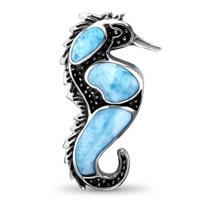 Seahorse Necklace Nature Jewelry Beach Larimar