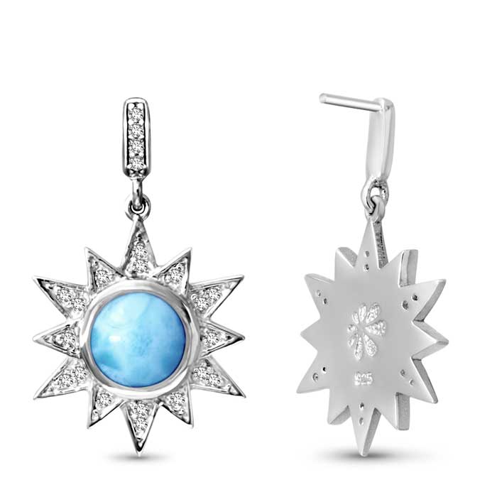 Sun Earrings with larimar