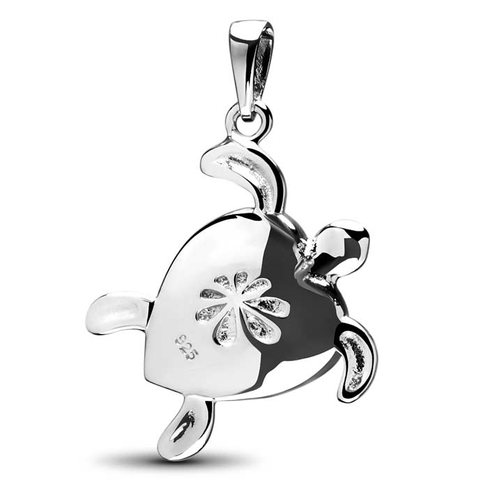 Silver Turtle Heart Pendant