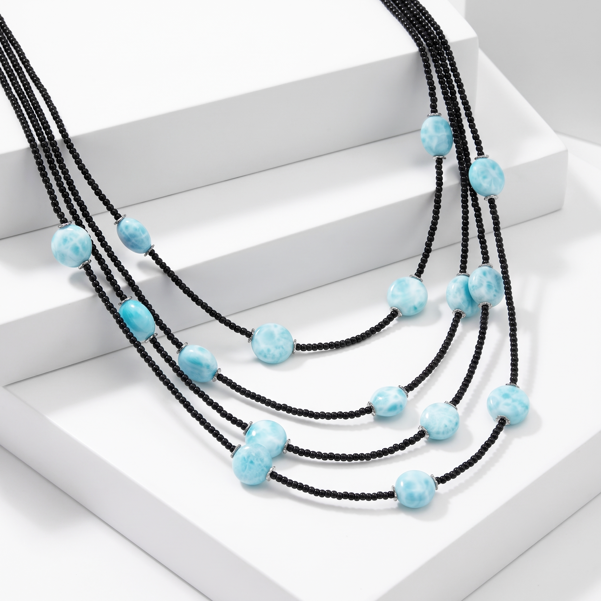 Larimar Multi Strand Galaxy Necklace Marahlago