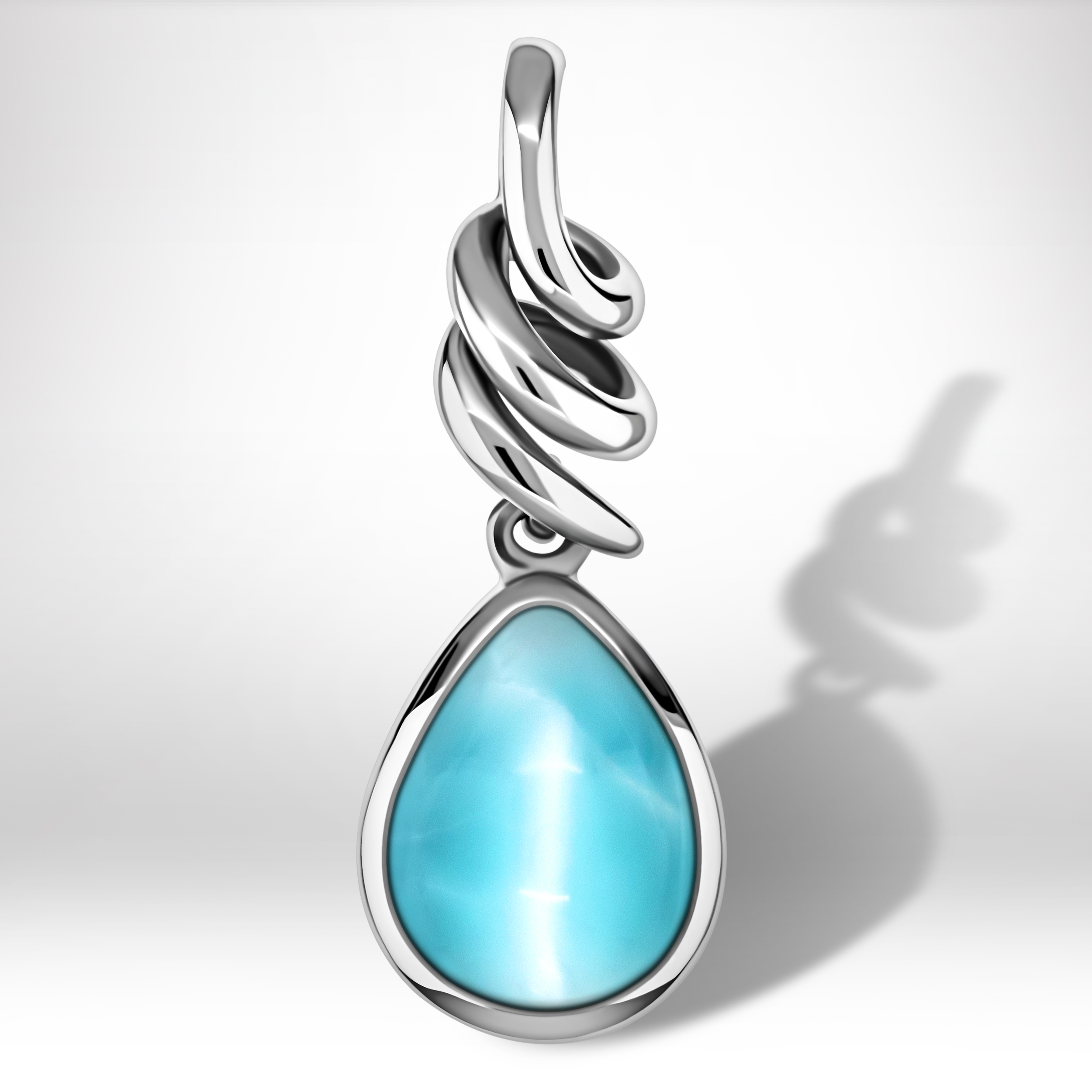 Light blue Necklace with larimar and silver by marahlago