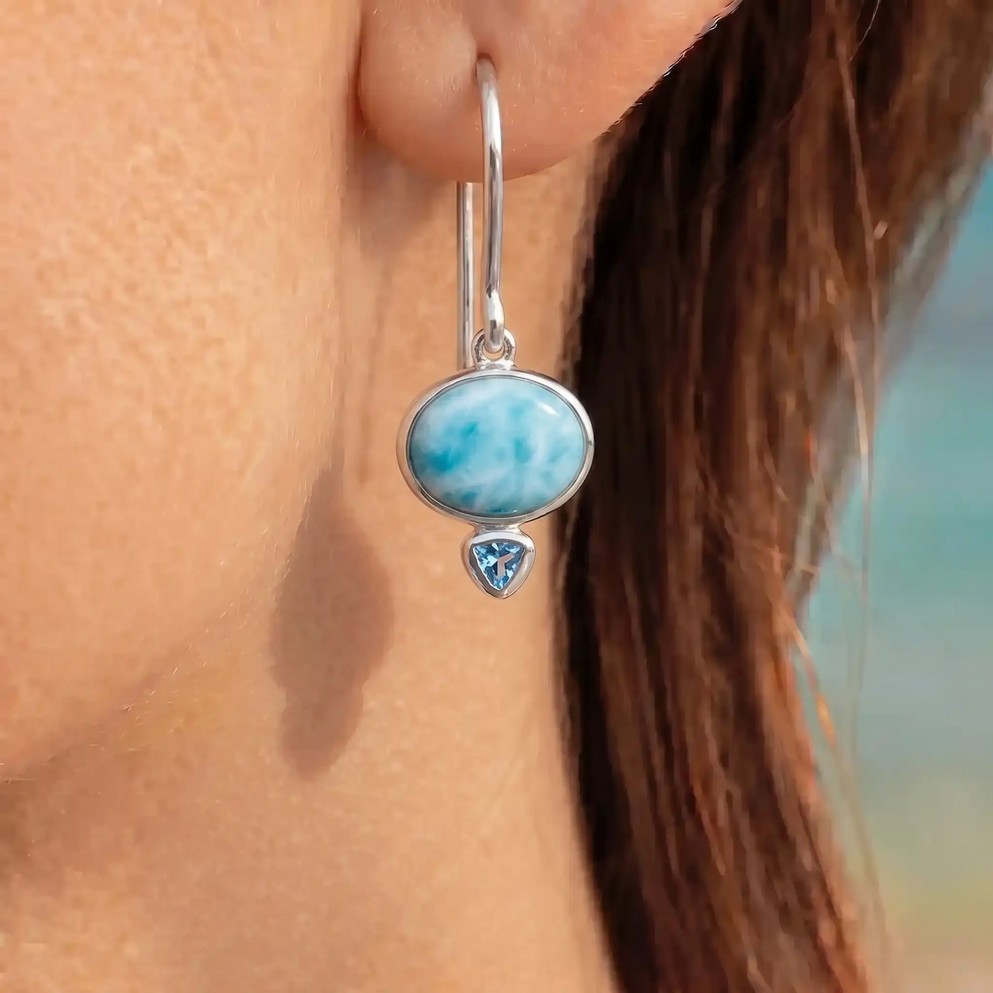 Blue Stone Earrings 