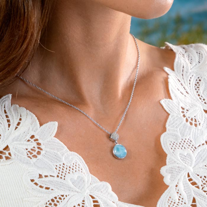 marahlago larimar Bliss Round Larimar Necklace jewelry