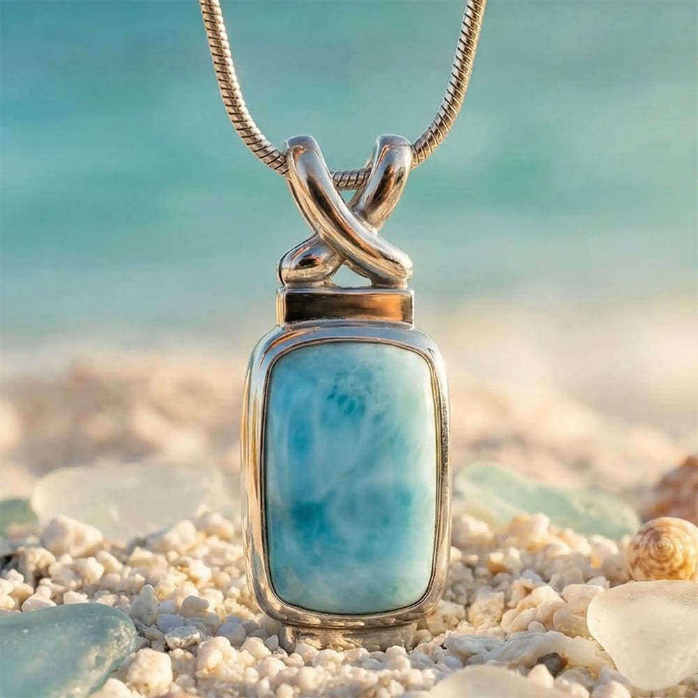 Larimar Rectangle Necklace