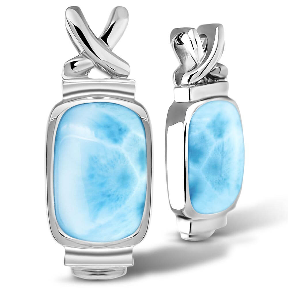 larimar and silver Rectangle Necklace