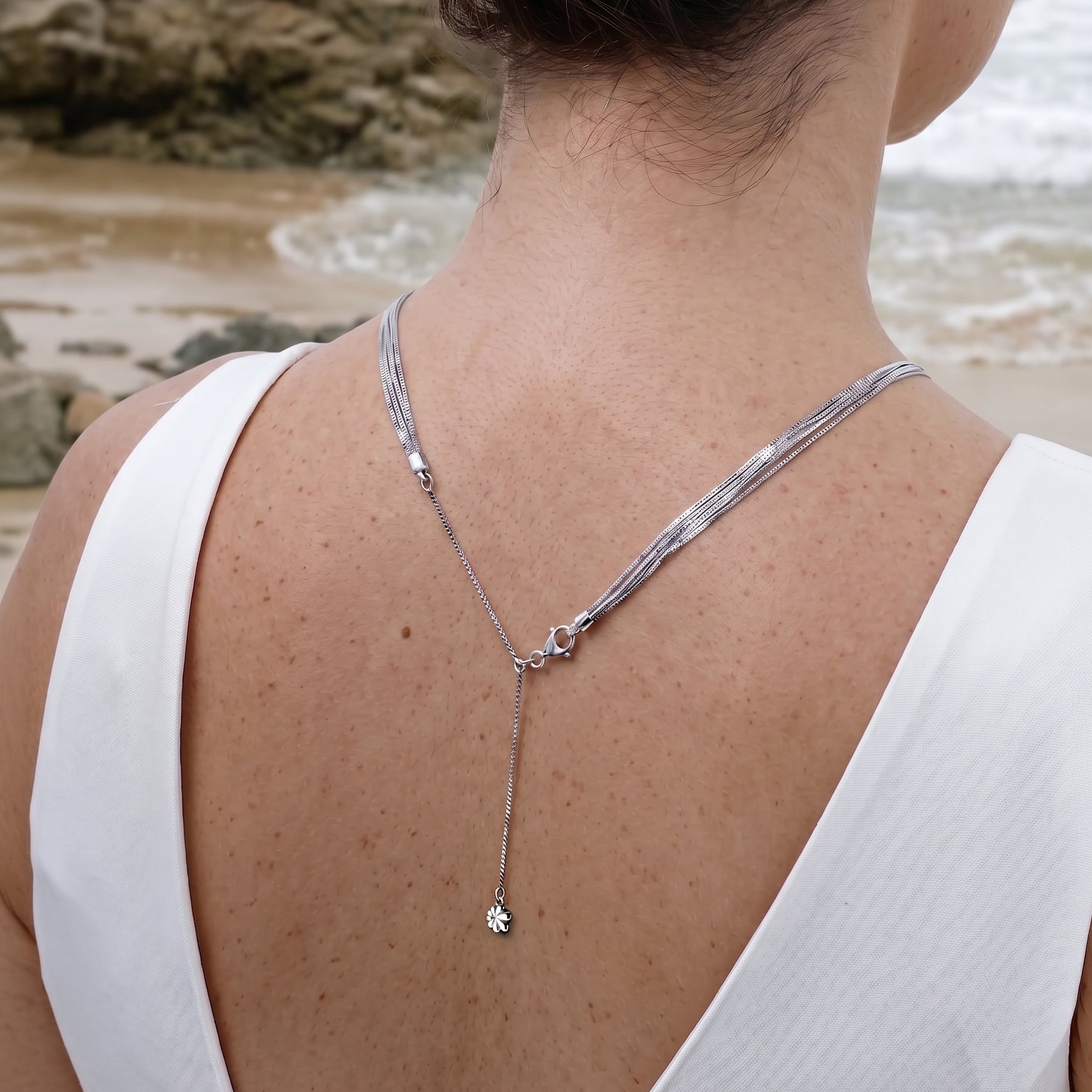 Large larimar Necklace 