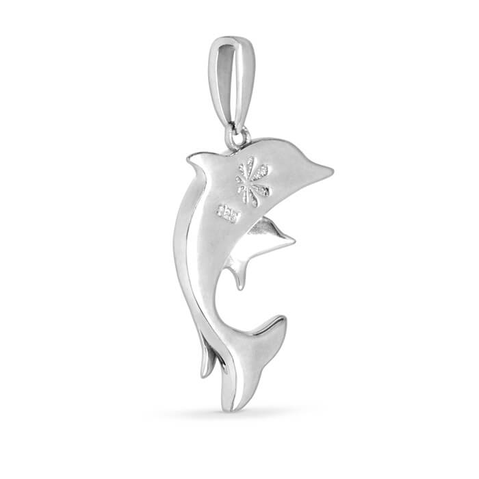 Dolphin & Baby Necklace in sterling silver