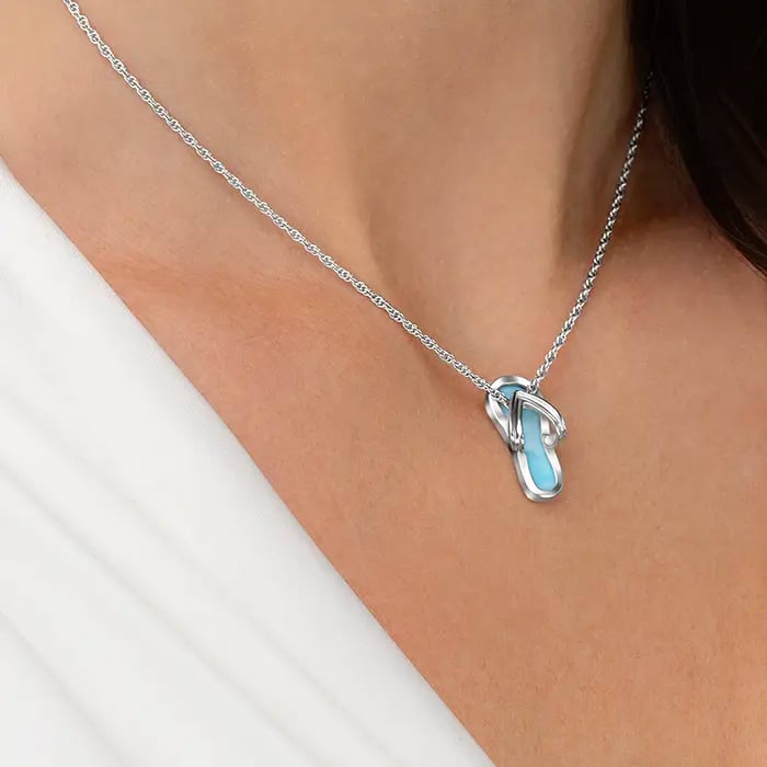 Flip Flop Necklace on model