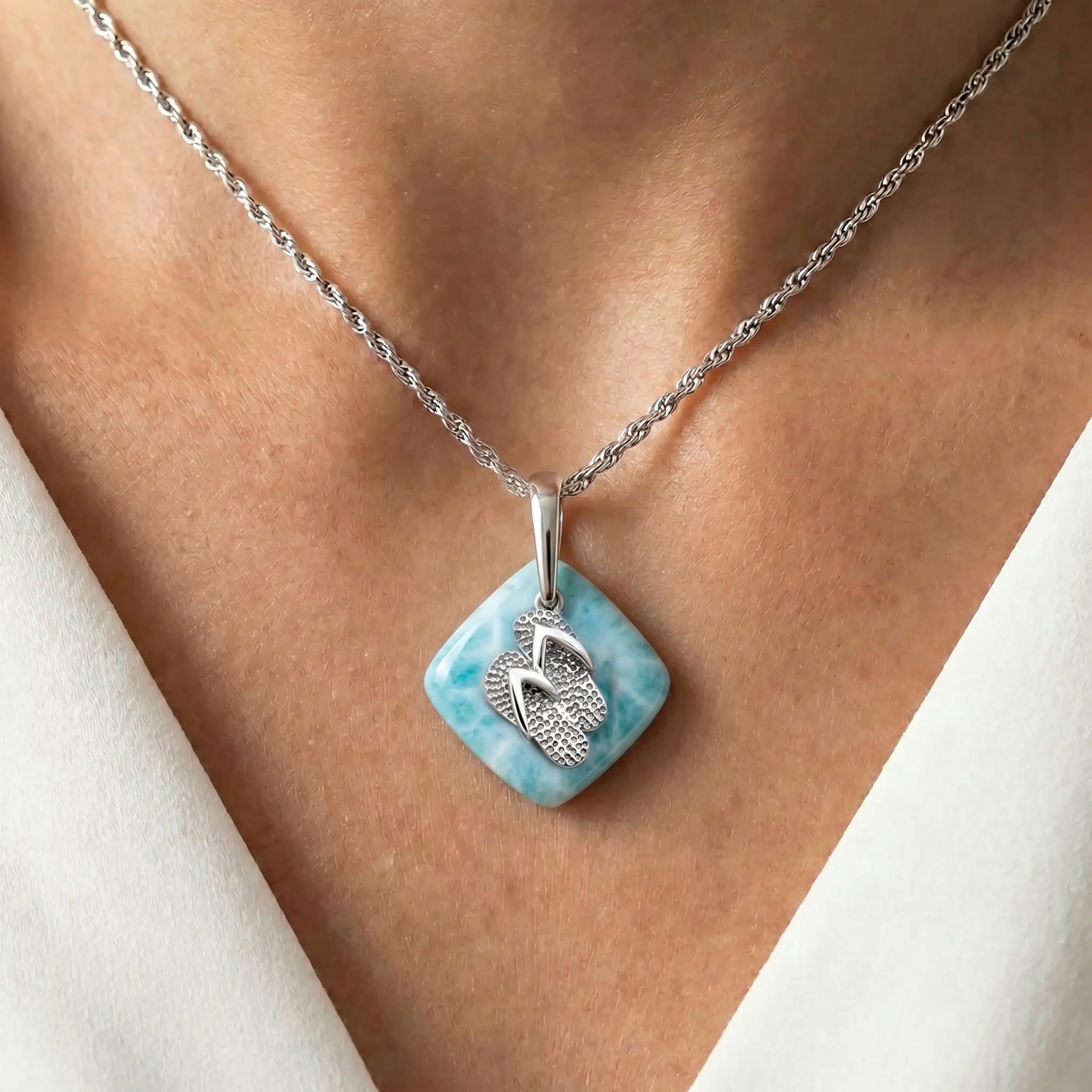 Larimar Sandal Necklace