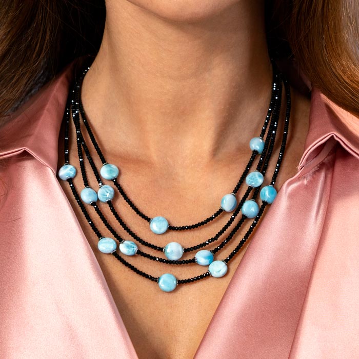 larimar and black spinel